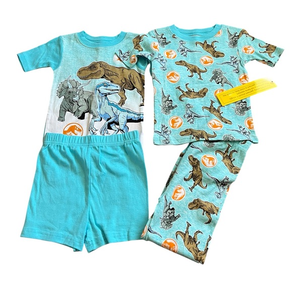 Jurassic World Toddler Boy 4 Piece Pajamas Set Size 4T New - Picture 1 of 3